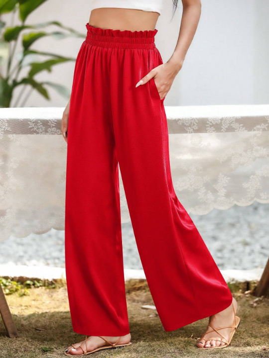 LUNE Paperbag Waist Wide Leg Pants