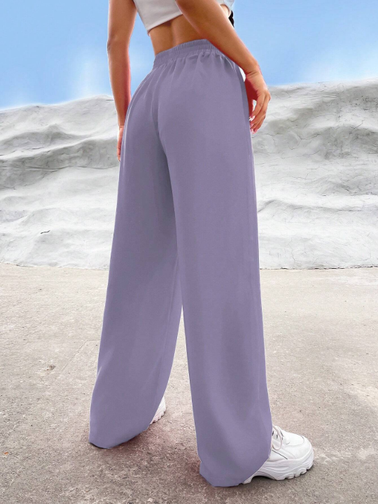 EZwear Solid Wide Leg Pants