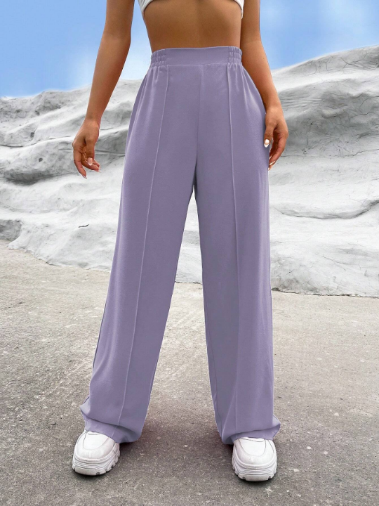 EZwear Solid Wide Leg Pants