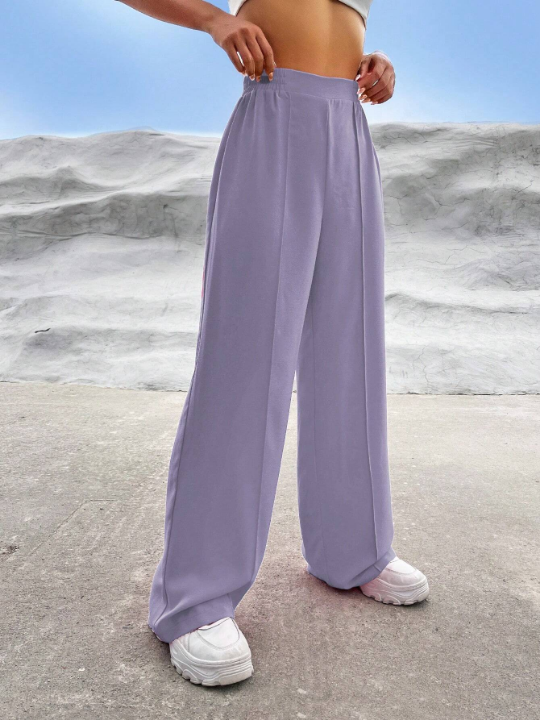 EZwear Solid Wide Leg Pants