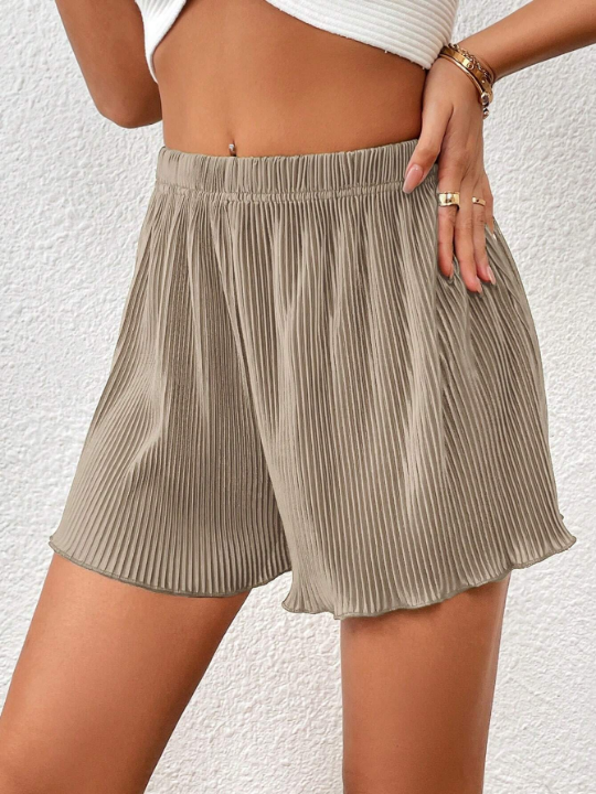 Essnce Solid Lettuce Trim Shorts