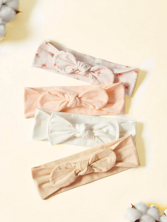 Cozy Cub 4pcs Baby Girls Bow Decor Hair Band For Daily Life