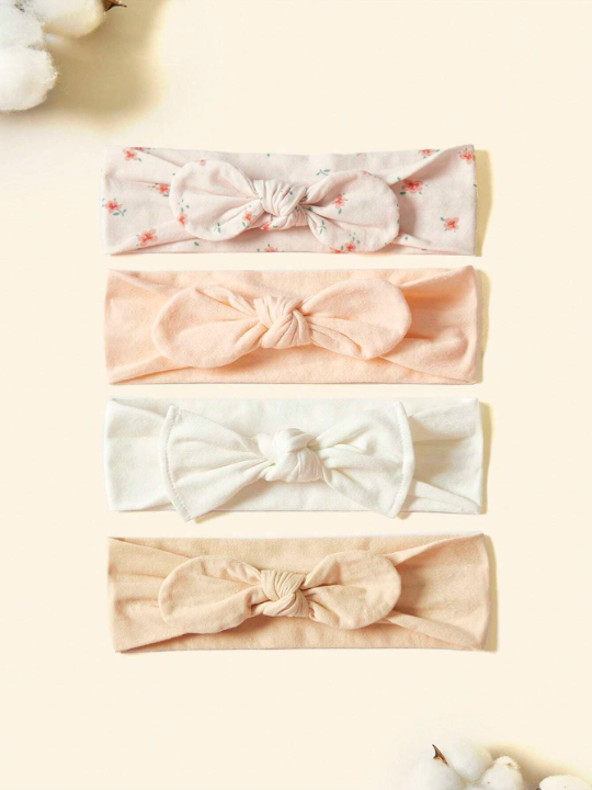 Cozy Cub 4pcs Baby Girls Bow Decor Hair Band For Daily Life