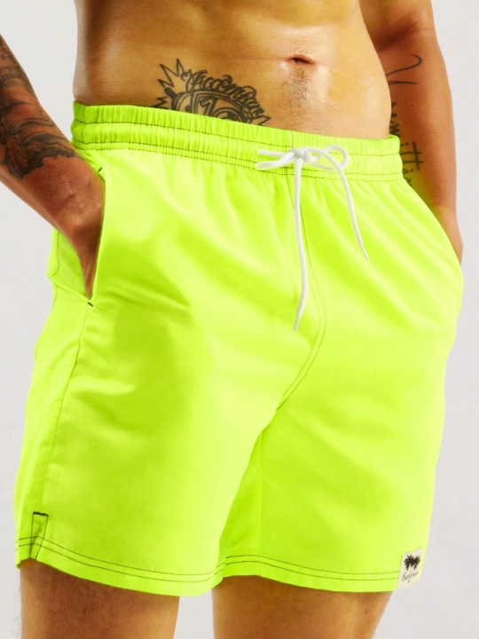 Manfinity Swimmode Men Drawstring Waist Slant Pocket Swim Trunks