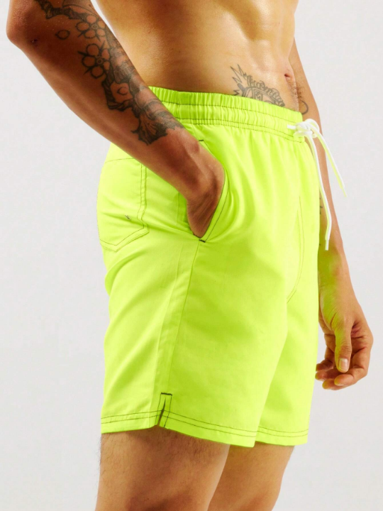 Manfinity Swimmode Men Drawstring Waist Slant Pocket Swim Trunks