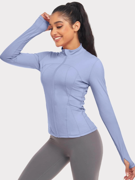 VUTRU Women's Slim Fit Sports Jacket With Thumb Holes Compression Shirt