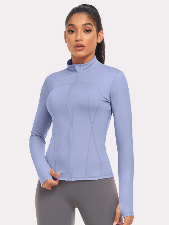 VUTRU Women's Slim Fit Sports Jacket With Thumb Holes Compression Shirt