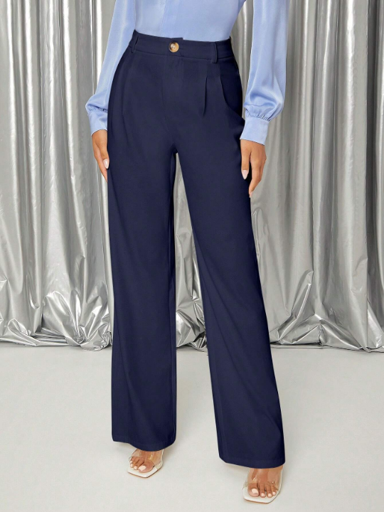 Priv High Waist Fold Pleated Pants