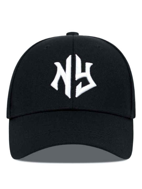 1pc Men's Gothic Letter Embroidery & Geometric Print Baseball Cap With Adjustable Strap For Outdoor Activities In Spring And Autumn, Travel, Beach Parties, Etc.