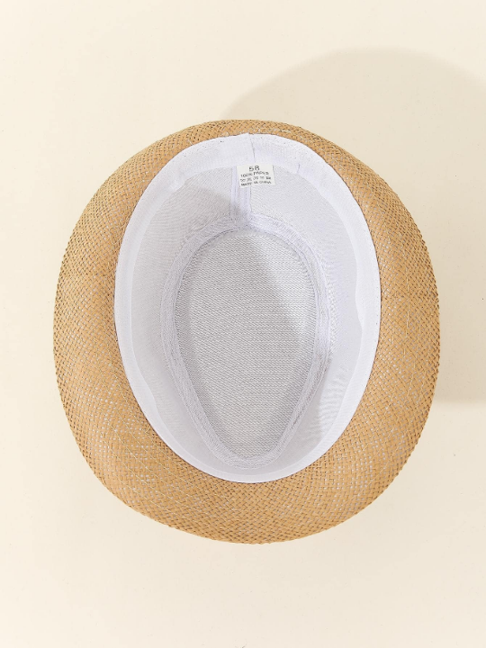 Breathable Linen Straw Jazz Hat, Casual Gentleman Fedora For Summer & Autumn