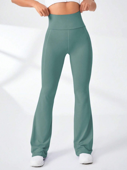 Yoga Basic Wide Waistband Flare Leg Pants