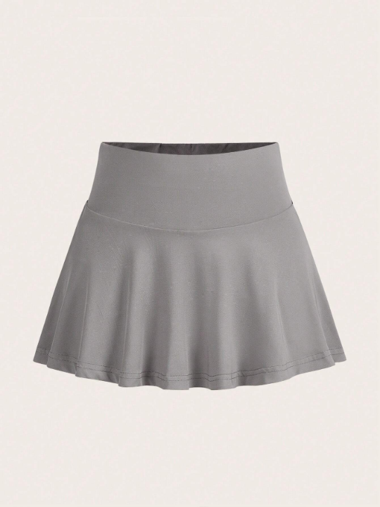 EZwear Solid Wideband Waist Skort