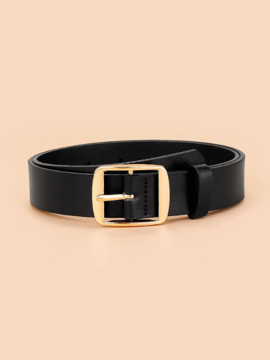 1pc Women Square Buckle Casual Belt For Daily Life