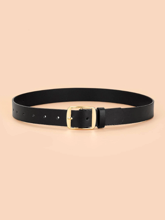 1pc Women Square Buckle Casual Belt For Daily Life