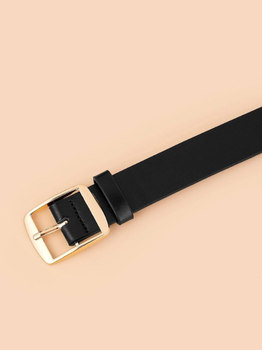 1pc Women Square Buckle Casual Belt For Daily Life