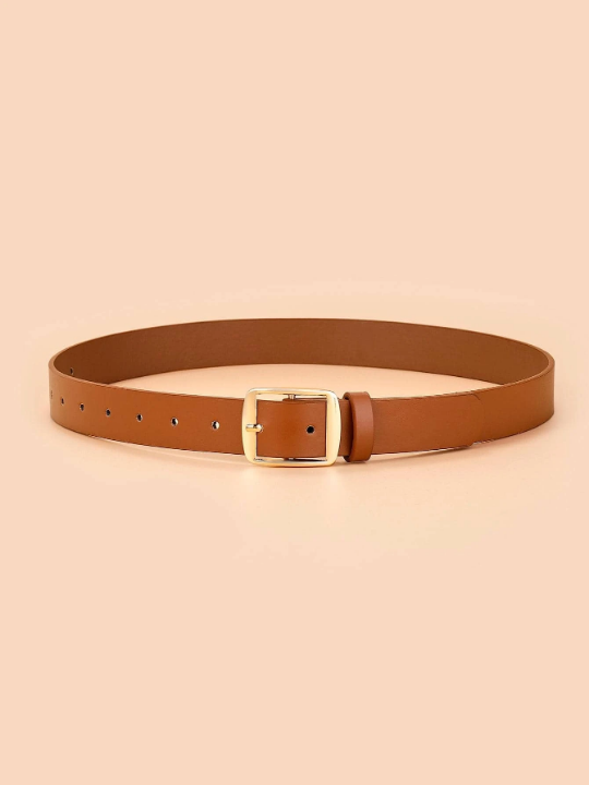 1pc Women Square Buckle Fashion Belt For Daily Life