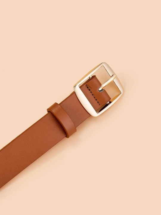 1pc Women Square Buckle Fashion Belt For Daily Life