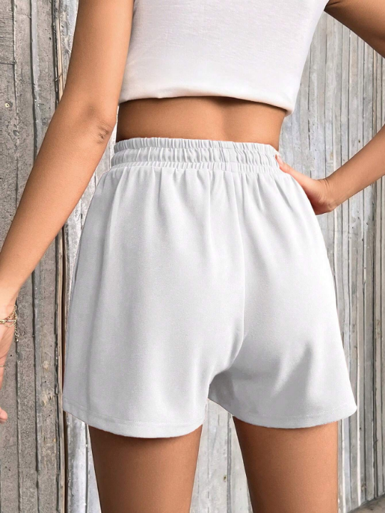 Essnce Drawstring Waist Slant Pocket Track Shorts