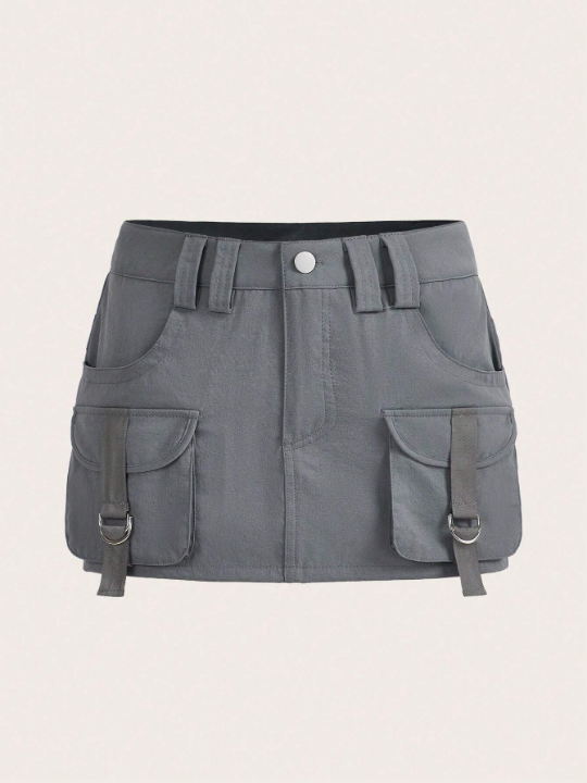 ICON Gorpcore Flap Pocket Buckle Detail Cargo Skirt