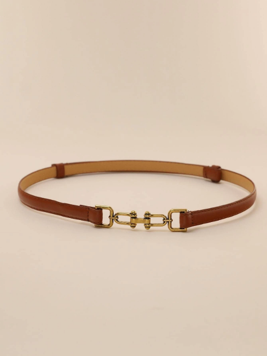 1pc Women Symmetrical Buckle Fashion Belt For Daily Decoration