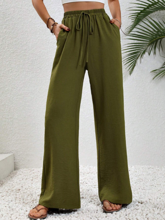 LUNE Tie Waist Wide Leg Pants