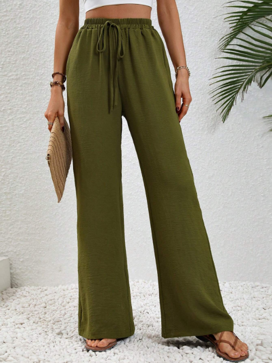 LUNE Tie Waist Wide Leg Pants