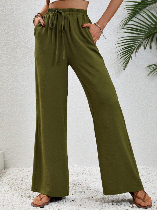 LUNE Tie Waist Wide Leg Pants