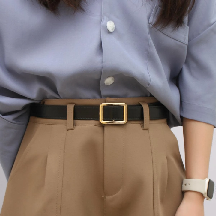 1pc Women Square Buckle Belt