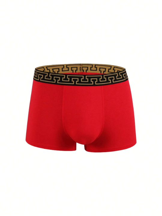 Men 3pcs Geo Tape Waist Boxer Brief