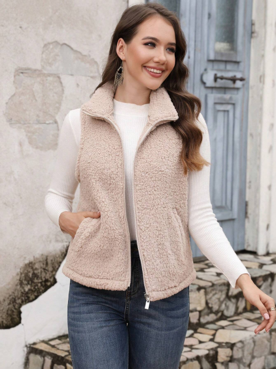 RELISH NOLESS Zip Up Teddy Vest Jacket