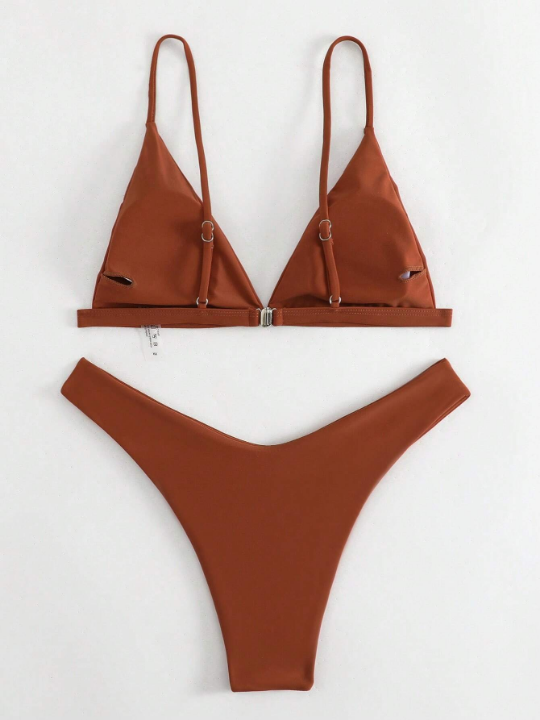 Swim Basics Triangle High Cut Bikini Swimsuit