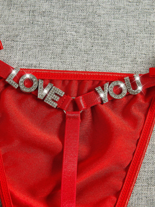 Rhinestone Studded Detail Panty