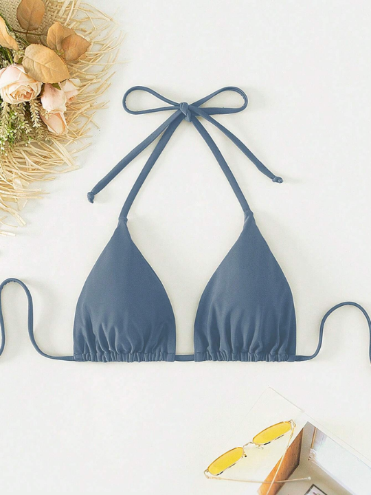 Swim Basics Halter Triangle Bikini Top