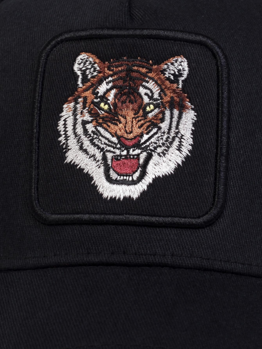 1pc Unisex Tiger Embroidered Adjustable Fashionable Trucker Hat For Daily Life