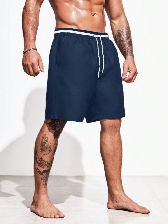 Manfinity Swimmode Men Drawstring Waist Swim Trunks