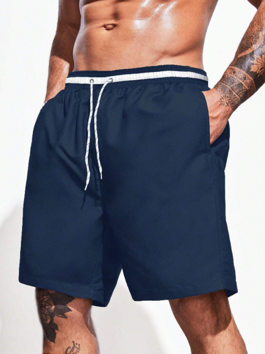 Manfinity Swimmode Men Drawstring Waist Swim Trunks