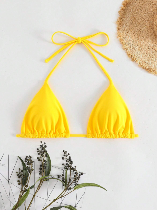 Swim Basics Halter Triangle Bikini Top