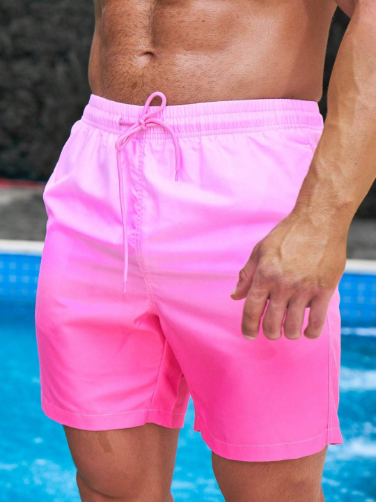 Manfinity Swimmode Men Ombre Drawstring Waist Swim Trunks