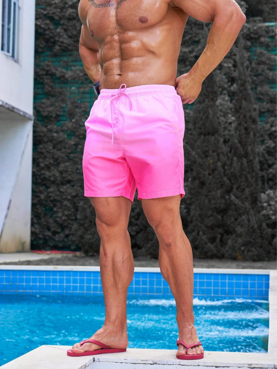 Manfinity Swimmode Men Ombre Drawstring Waist Swim Trunks