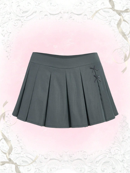 ROMWE J-Fashion Solid Pleated Skirt