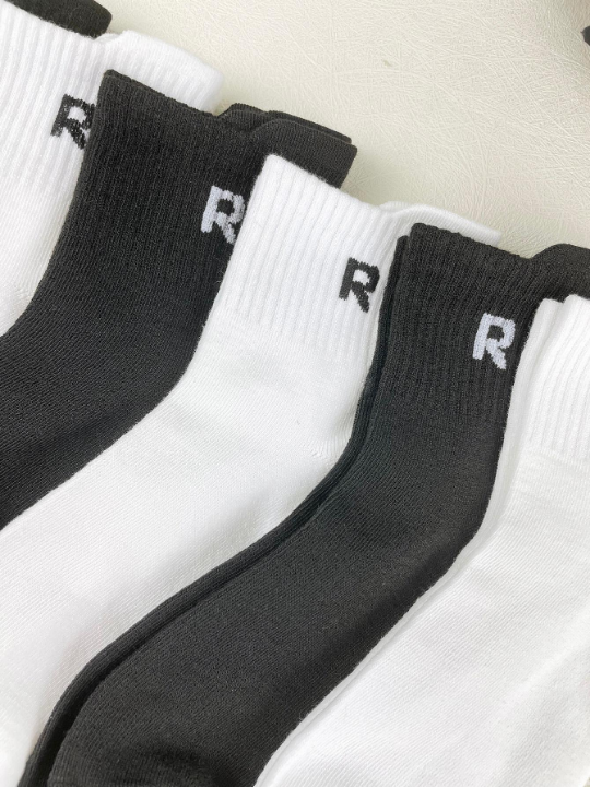 8 Pairs Men's Spring/Autumn Colorful Letter R Series Athletic Crew Socks