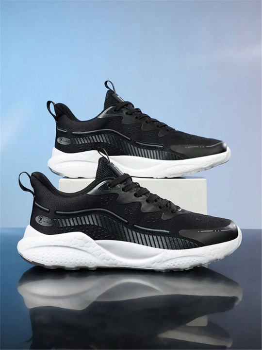 Unisex Breathable Mesh Running Shoes, Couple Shoes, Lightweight And Comfortable, Unique Design, Thick Sole, Height Increasing, Korean Fashion Sports Shoes