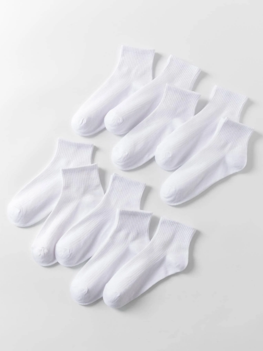 10pairs Solid Ankle Socks