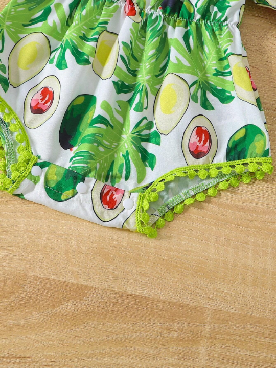 Baby Girl Fruit & Tropical Print Bodysuit & Headband