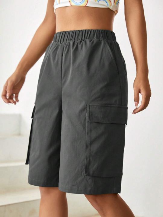 EZwear Flap Pocket Side Bermuda Shorts