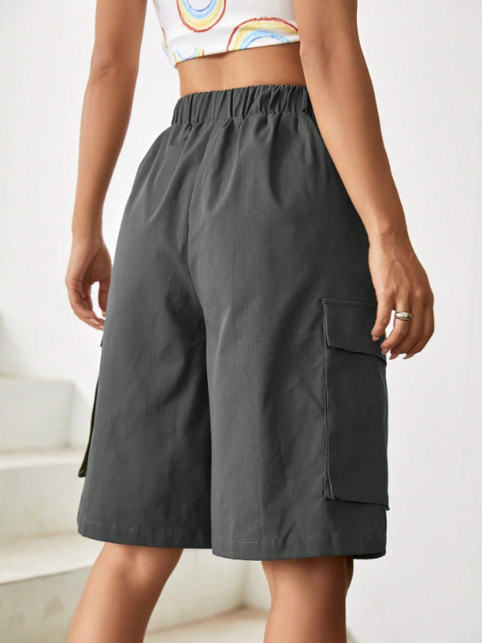 EZwear Flap Pocket Side Bermuda Shorts