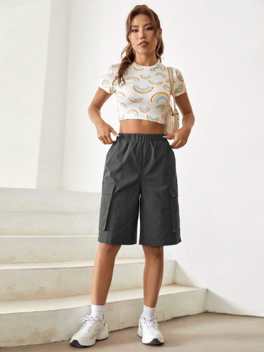 EZwear Flap Pocket Side Bermuda Shorts