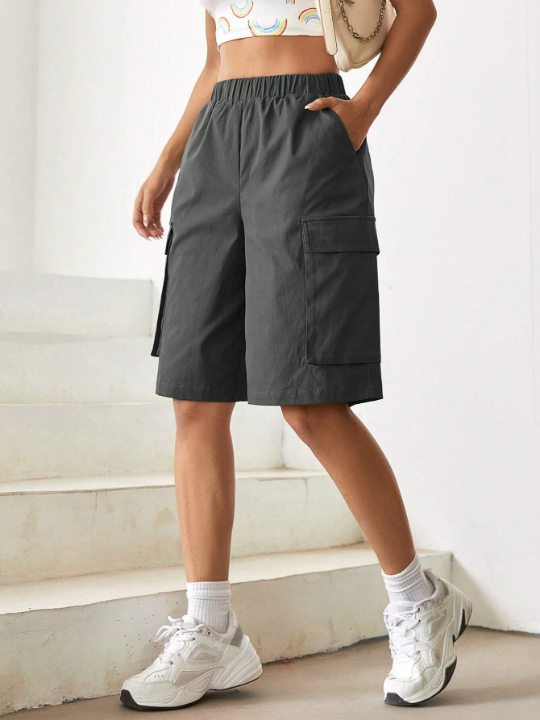 EZwear Flap Pocket Side Bermuda Shorts