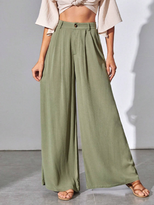 Tall Solid Wide Leg Pants