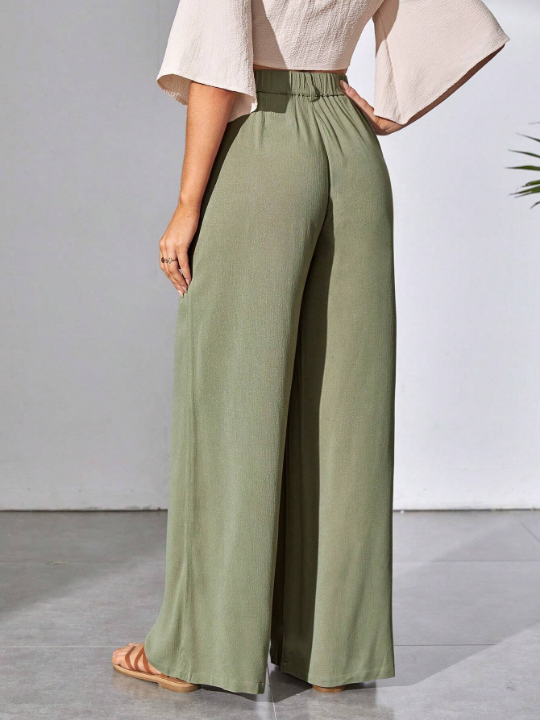 Tall Solid Wide Leg Pants